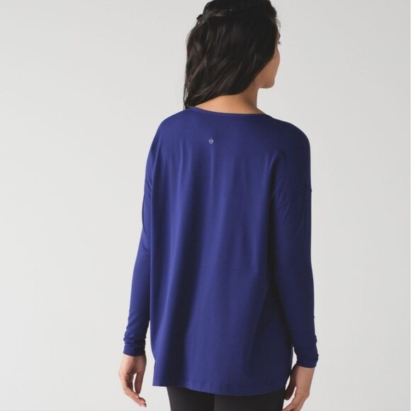 Lululemon City Bound Long Sleeve Soft Tee Shirt Emperor Blue Size 4 - Picture 9 of 10